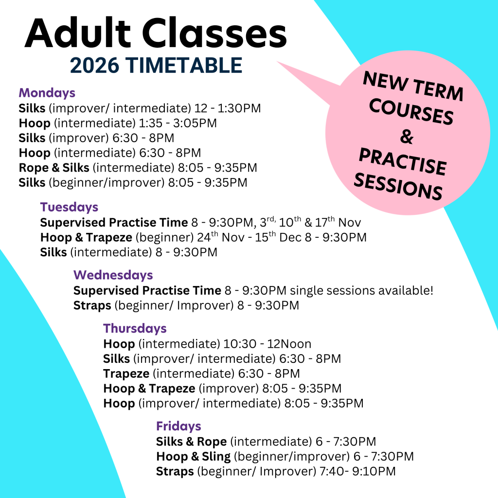 Adult Classes timetable